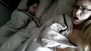 This amateur chick loves to masturbate while her friend is sleeping