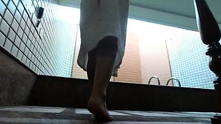 Hot Brunette's Naughty Motel Pool Solo Show