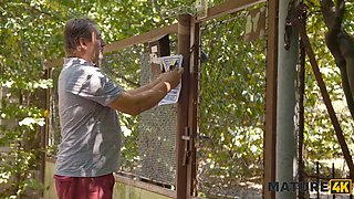 Mature4k. kinky giantess diana is having outdoor porn with two strangers