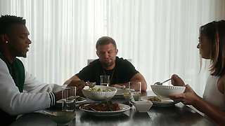 Sophia Burns rides lawson's cock while vince watches