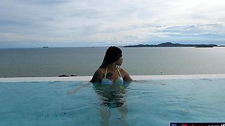 Big butt Thai GF AirBnb swim and fuck