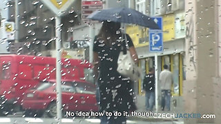 Czech Jacker 9: Tits in Rain - Wet, Tight, and Fully Exposed
