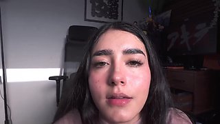 Delicious hottie catches her stepdad watching porn and anal rides his dong