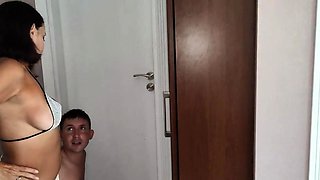 Stepmom seduced me for rough sex and made me cum twice!