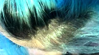 Big tit brunette sucks a big cock blowjob POV