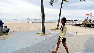 Cute Thai teen big dick in petite pussy