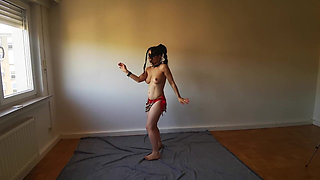 Sexy Arab Slave Performs Hot Dance - Bellydancing Belt Striptease Ends Totally Naked