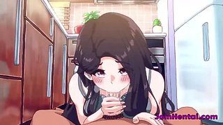 Hot Busty MILF Gets Fucked In The Kitchen - HENTAI