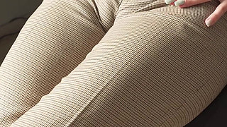 Naughty Colleague Seduces You with Her Fat Cameltoe in Trousers