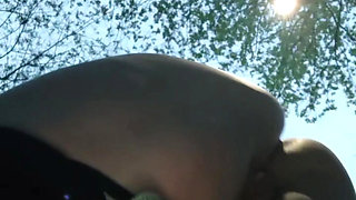 Married Interracial Couple Have Some Fun Outdoors