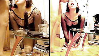 Ring Gag Dildo Deepthroat for Master's Pleasure