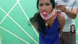 Desi Indian Wife Bound Ball Gagged Hardcore Homemade BDSM Slave Play