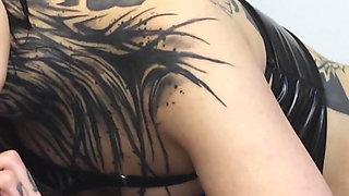Goddess Diaba with Slave in Bondage, Handjob and Denied Orgasm