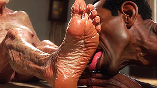 Very Old Granny Feet Oiled & Licked - Intense Sole Worship