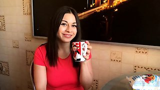 Russian Babe with Big Tits Meets Neighbor for Sex