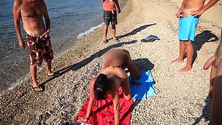 Kinky German girl is getting screwed on the Mykonian beach in the middle of the day