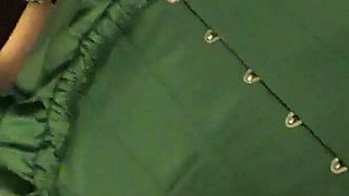 Julie’s Swollen Bound Tits & Dripping Pussy Play - Green Corset Rope Bondage Masturbation