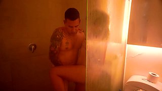 Issane And CamilaLonodono Spark Wild Hardcore Action In Steamy Shower As Brunette With Big Tits Watches Her