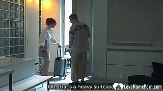 Watching my stepmom in the bathroom before fucking her