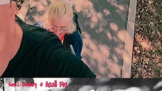 French Blonde MILF Axell Fox Public Pickup: Ass Lick, Pissing, Outdoor Sex, Naked Street Kiss, Panties Outside