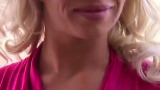 Amazing blonde MILF banging near swimming pool