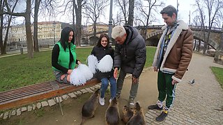 Cheerleader tryouts turned into a wild threesome with Katarina Rina and Serina Gomez