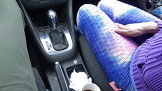 perverted stepmother touching her stepsons cock in the car