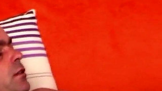 Neighbor takes his chance and fucks skinny MILF and gives her cumshot