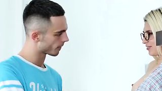 Hardcore light-haired teen eats snatch for breakfast