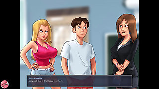 College professor gets turned on by touching my cock (Summertime Saga #7) - Jazziuu