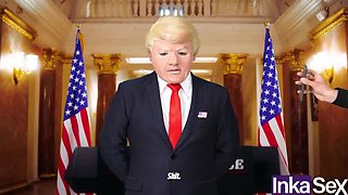 White House Sex Scandal - Two Curvy Venezuelan Babes Get Anal from Security Guards