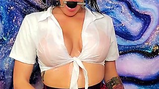 Schoolgirl Kissa Sins ballgag squirting anal