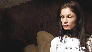 Busty Lesbian Slave Receives Big Black Strapon Ready To Pleasure Pussy