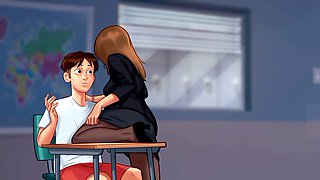 Steamy session with my French teacher in summer vibes