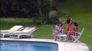 Amateur brunette in latex lingerie fucks hardcore in kitchen
