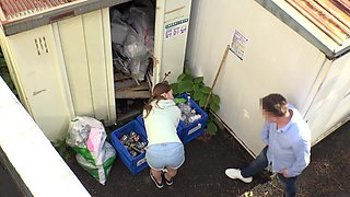 04I1023-A married woman who cleans the garbage dump is molested from behind and moans