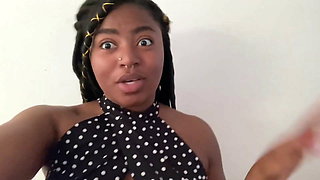 Busty African gets her nipples pierced