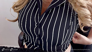 Office Girl's Breasts Expand and Leak Milk Before Her Meeting