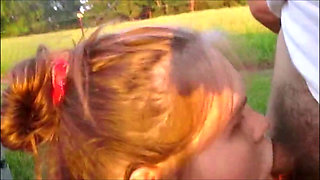 Wife 1st Public blowjob Naked gets Huge Cum Facial