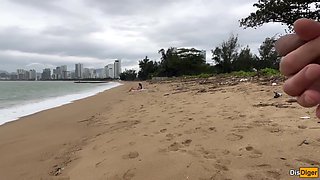 Katty West And Verified Amateurs - Babe Can I Cum On Your Tits? - Public Cock Flashing On The Beach