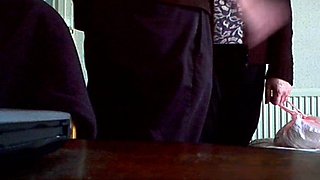 Mom takes facial before Sons webcam