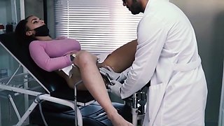 Splendid brunette is fucked by a handsome gynecologist after a routine check up