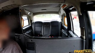 Faux taxi - Jasmine Jae gets a exercise on the back seat and pisses outside utter scene