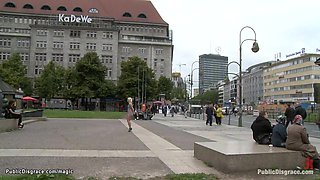 German blonde group public banged