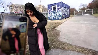 GERMAN SCOUT - Latina Ebony Vicky Menage with big saggy Tits