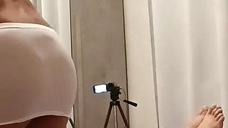 MILF Ties up Her Man and Plays with His Cock