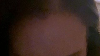 Tan stud gives a POV blowjob to his big cock