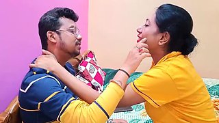 Indian Friends Fuck in Hotel Room - Desi Bhabhi Blowjob & Doggy Style Sex