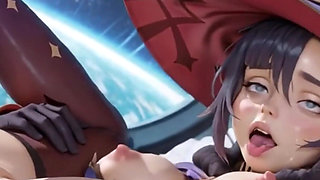 Genshin Impact Mona Animated Anal Feet Blowjob