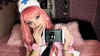 Latex slut solo anal masturbation